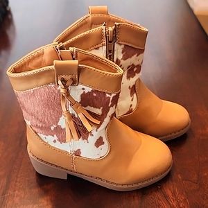 EUC Cowprint Cowboy (Cowgirl) Boots